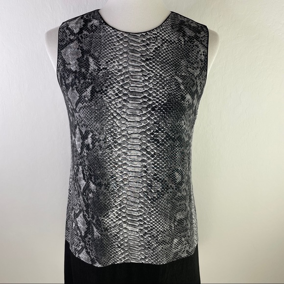 Rebecca Taylor Sleeveless Blocked Snake Skin Dress - Picture 2 of 9